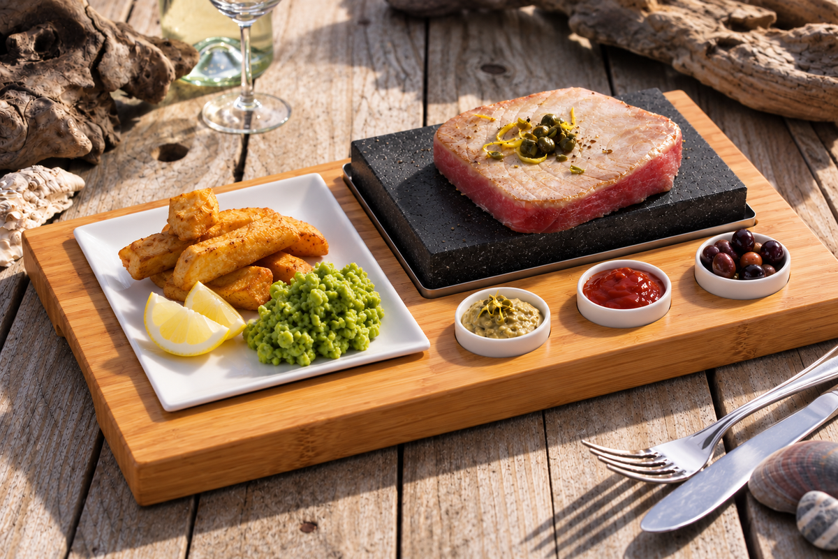 SIZZLING STEAK SET (SS001) – BUY 6 SETS, GLOVES, KNIVES AND FORKS