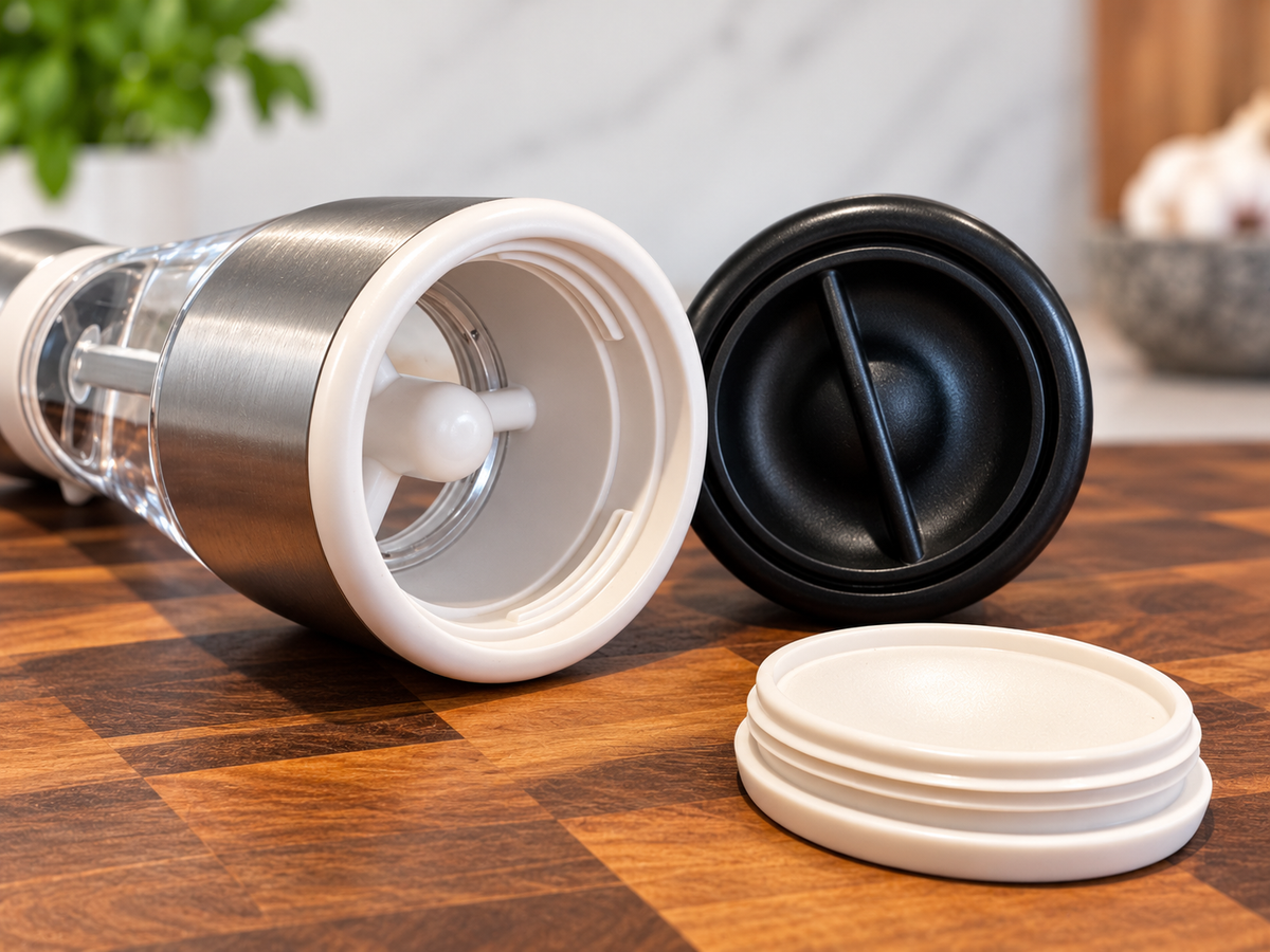 SteakStones Adjustable Salt & Pepper Mills - 3 & 5 Grind Settings